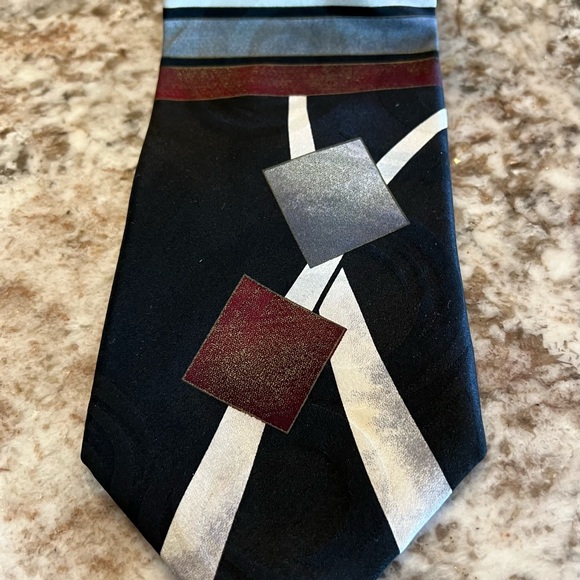 VTG Burma Bibas Men's Tie Retro 90’s Silk 90’s  Classic Vintage Abstract Neck - Picture 5 of 5